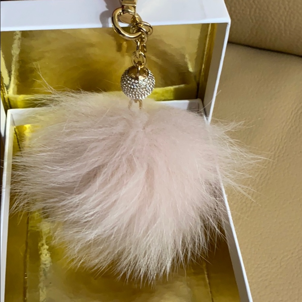 Michael Kors Fur Pom Keychain Pink